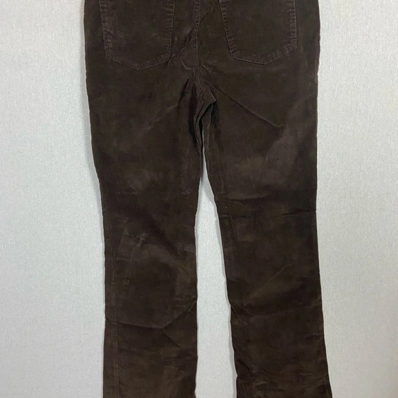 St.  Johns Bay Pants Women Brown Corduroy Straight Leg Cotton Pockets Sz 12 - Picture 2 of 13
